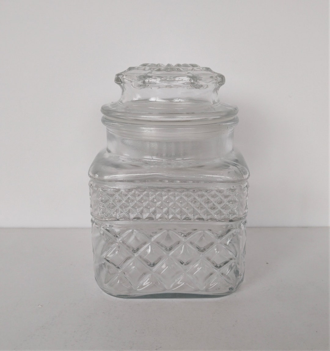 KOEZES Clear Glass Canister Jar Vintage Kitchen - Etsy