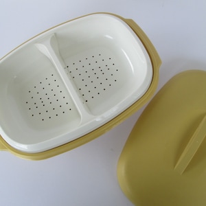 Tupperware Steamer or Serving Dish - Harvest Gold