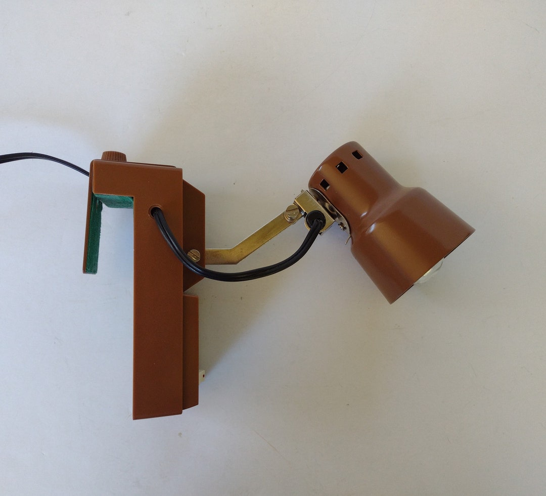 Vtg 70's Brown Headboard Bed Lamp Etsy