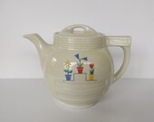Drip-O-Later Pottery Teapot from The Aluminum Enterprise Co - Art Deco Design