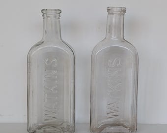 Alte Watkins Klarglas Medizinflasche 2er Set