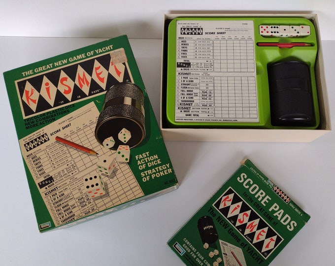 Vintage 1970 Kismet Dice Game With Extra Score Sheets Etsy