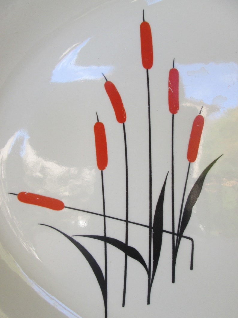 Sweet Oval Cattail Platter by Universal Cambridge