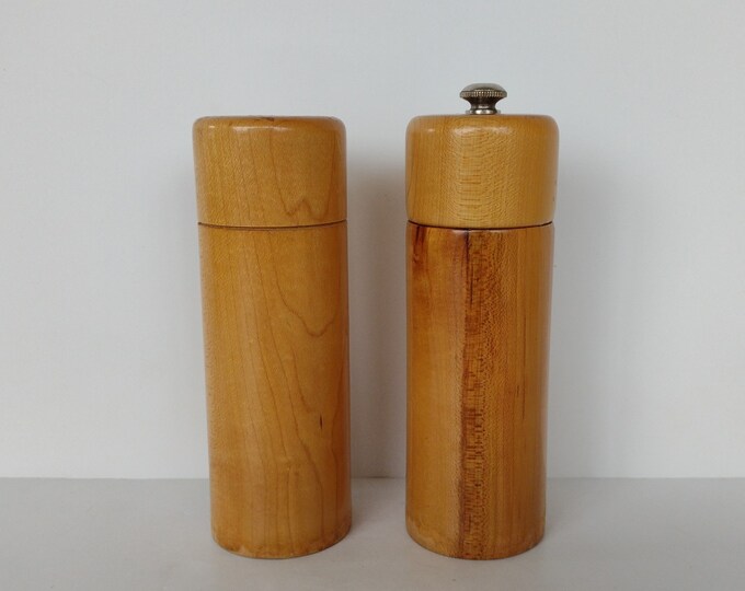 Modern Wood Salt Shaker and Pepper Mill Set Peugeot France Etsy