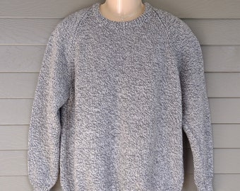 Wool Blend Gray Heather Crewneck Pullover Sweater - Mens size L to XL