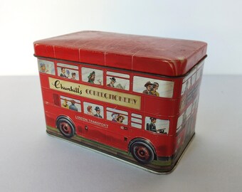 Churchill's London England Red Double Decker Bus Tin