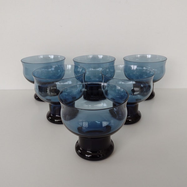 Lovely Lenox Blue Clarion Glass Set - Champagne Dessert Glasses - set of 6