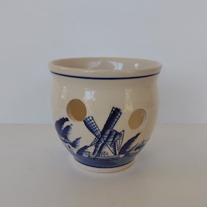 Delft Blue Bulb Flower Pot - Hand Painted