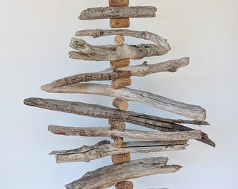 Scultura artistica in legno di mare, da appendere o da parete - Stile rustico, da spiaggia, boho