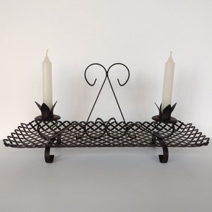 Black Metal Lattice Look Centerpiece Candle Holder