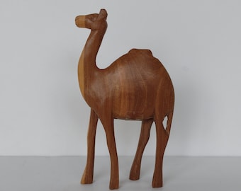 Hand Carved Wood Camel Animal Figure