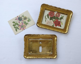 Set of 2 Small Solid Brass Picture Frames for 3 1/2" by 5 1/2" pictures