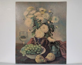 Henk Bos Lovely Still Life Painting Print 16 x 20 - Floral & Fruit