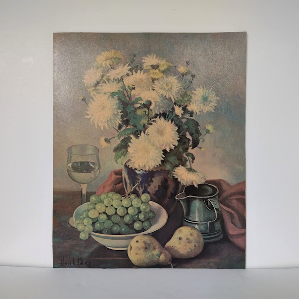 Henk Bos Lovely Still Life Painting Print 16 x 20 - Floral & Fruit