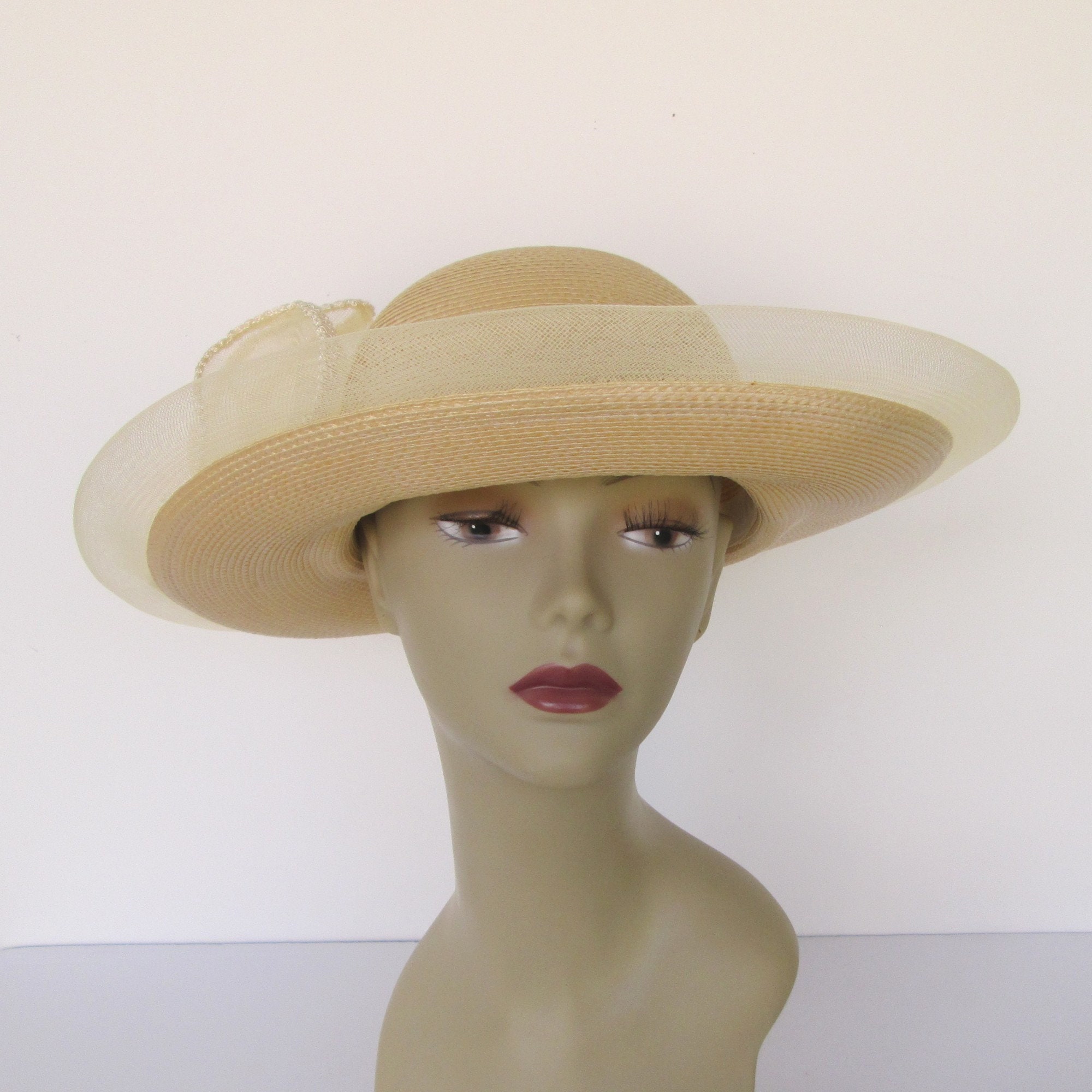 Ivory Straw Deborah New York Ladies Vintage Hat | Etsy