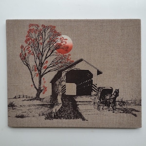 Covered Bridge Screen Print Picture - Marushka style