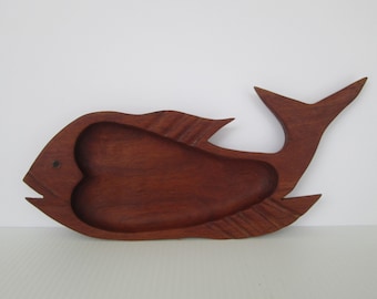 Solid Teak Wood Fish Serving Tray