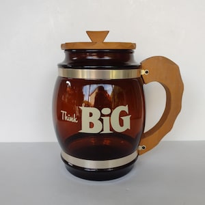Große Bernstein Braune Fass Glas Tasse von Siesta Ware - Think Big - Keksdose - Kanister - Geldspardose