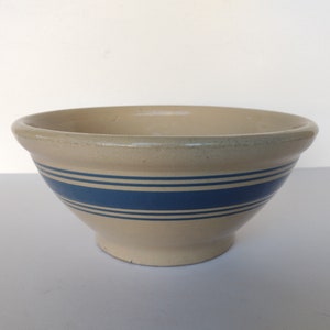 Yellow Ware Blue Banded 10&quot; Mixing Bowl