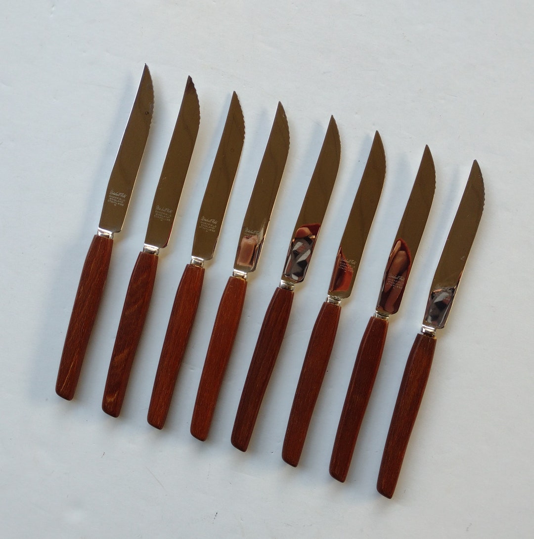 Modern Vintage Stainless & Wood Knife Set of 8 Sheffield England Etsy