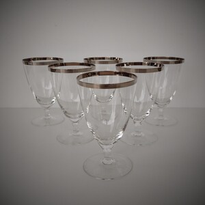 Zilver omrande Steel Cocktail Cordial Glazen - set van 6