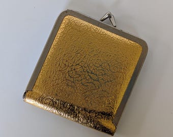 Gold Lame Compact Purse Handbag Mirror