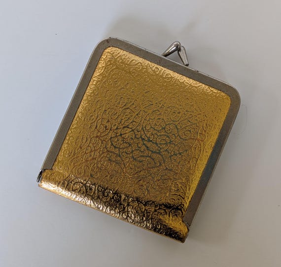 Gold Lame Compact Purse Handbag Mirror