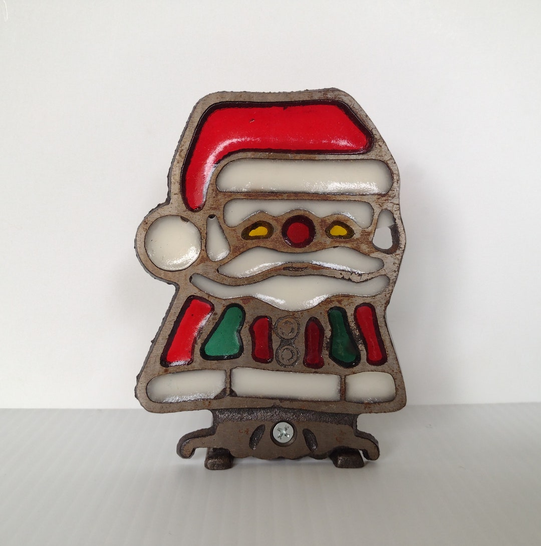 Stained Glass Santa Claus Candle Holder Etsy
