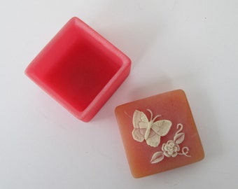 Pink Stone Butterfly Gift Trinket Box