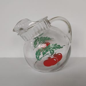 Vintage Tomatenkrug aus Glas - Niedliche runde Form