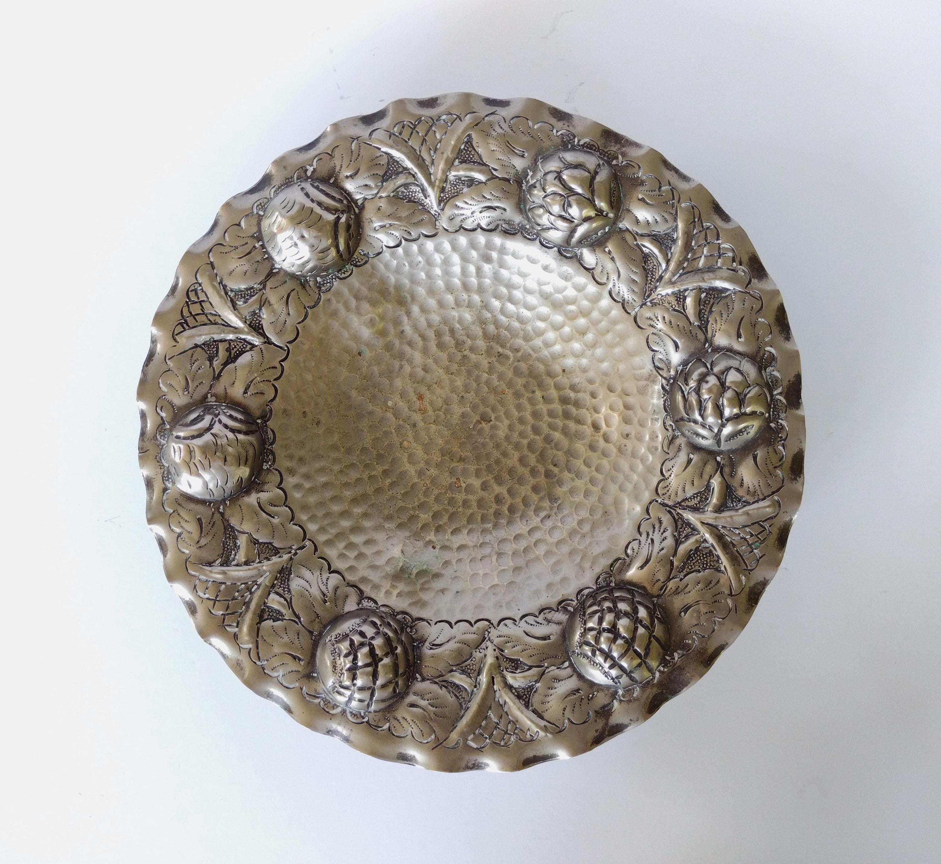 Lovely Artichoke Compote Bowl Tray - Cast Aluminum Pewter look ?