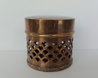 Round Brass Box - Trinket Treasure Cricket