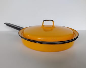 Golden Yellow Enamelware Skillet Pan