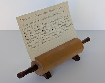 Holz Nudelholz Rezept Kartenhalter