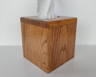 Vintage Solid Wood Tissue Box