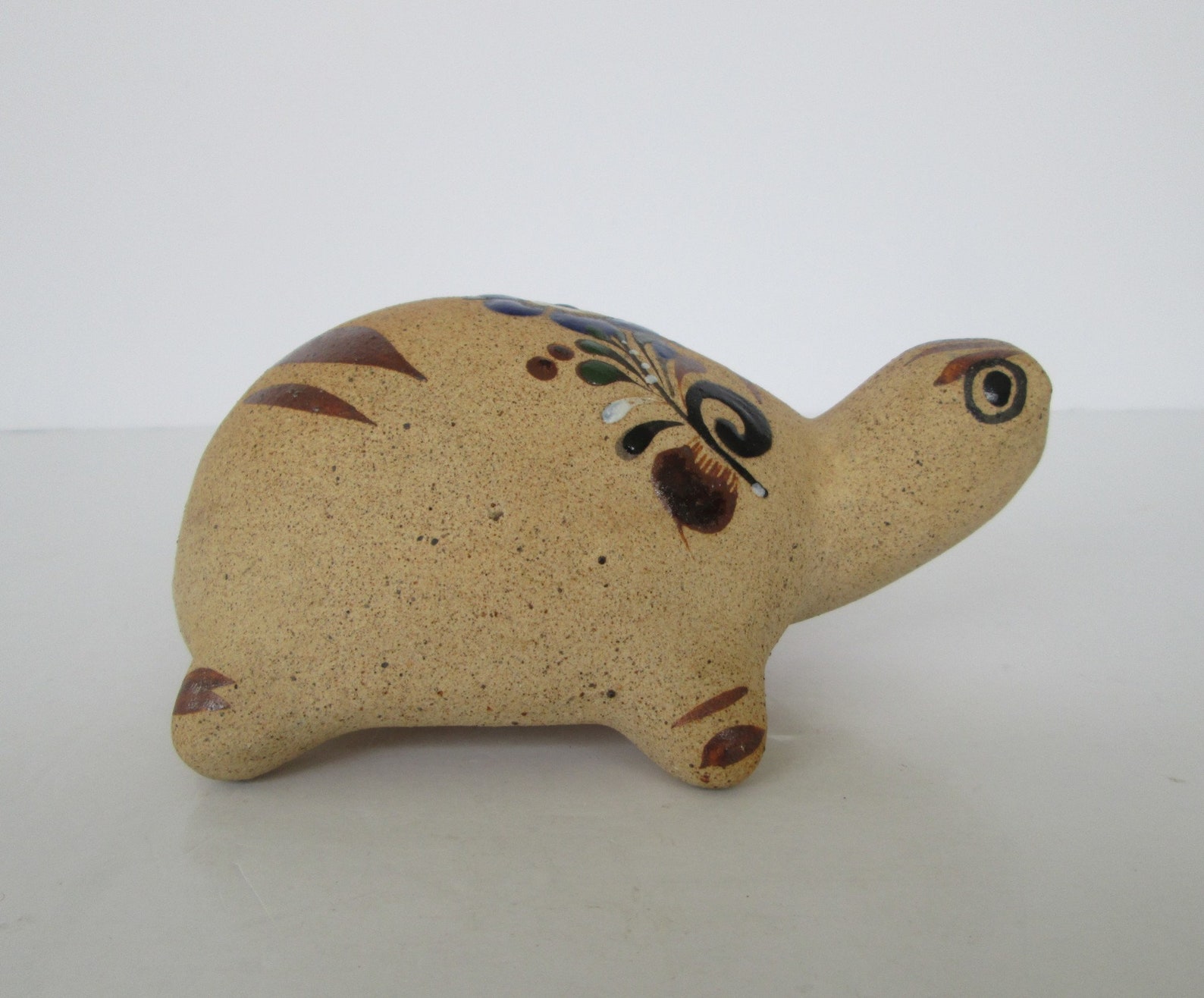 Folk Art Pottery Turtle From Mexico Etsy