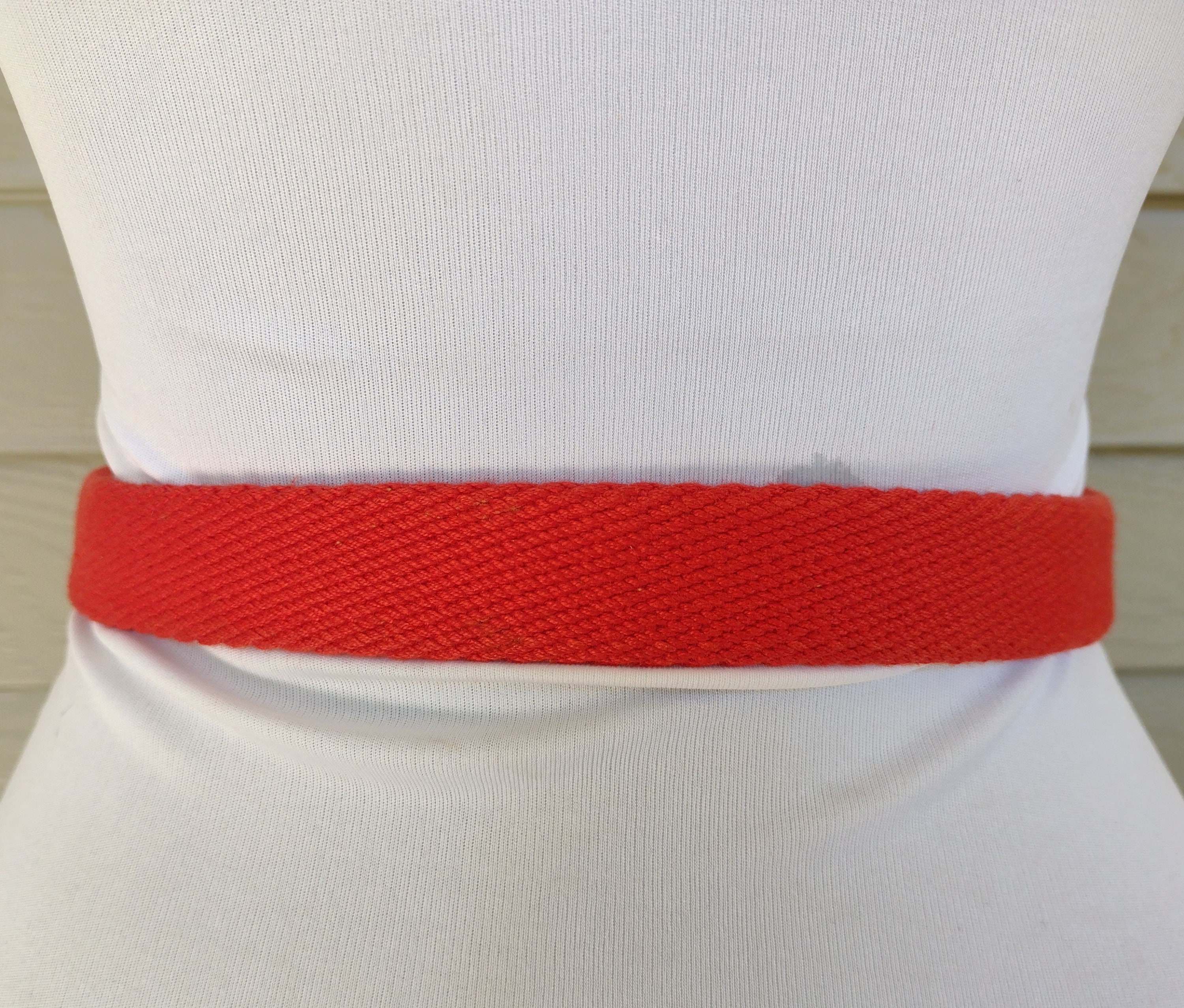 Dooney & Bourke Ladies Red Woven Brown Leather Belt 26 - Etsy