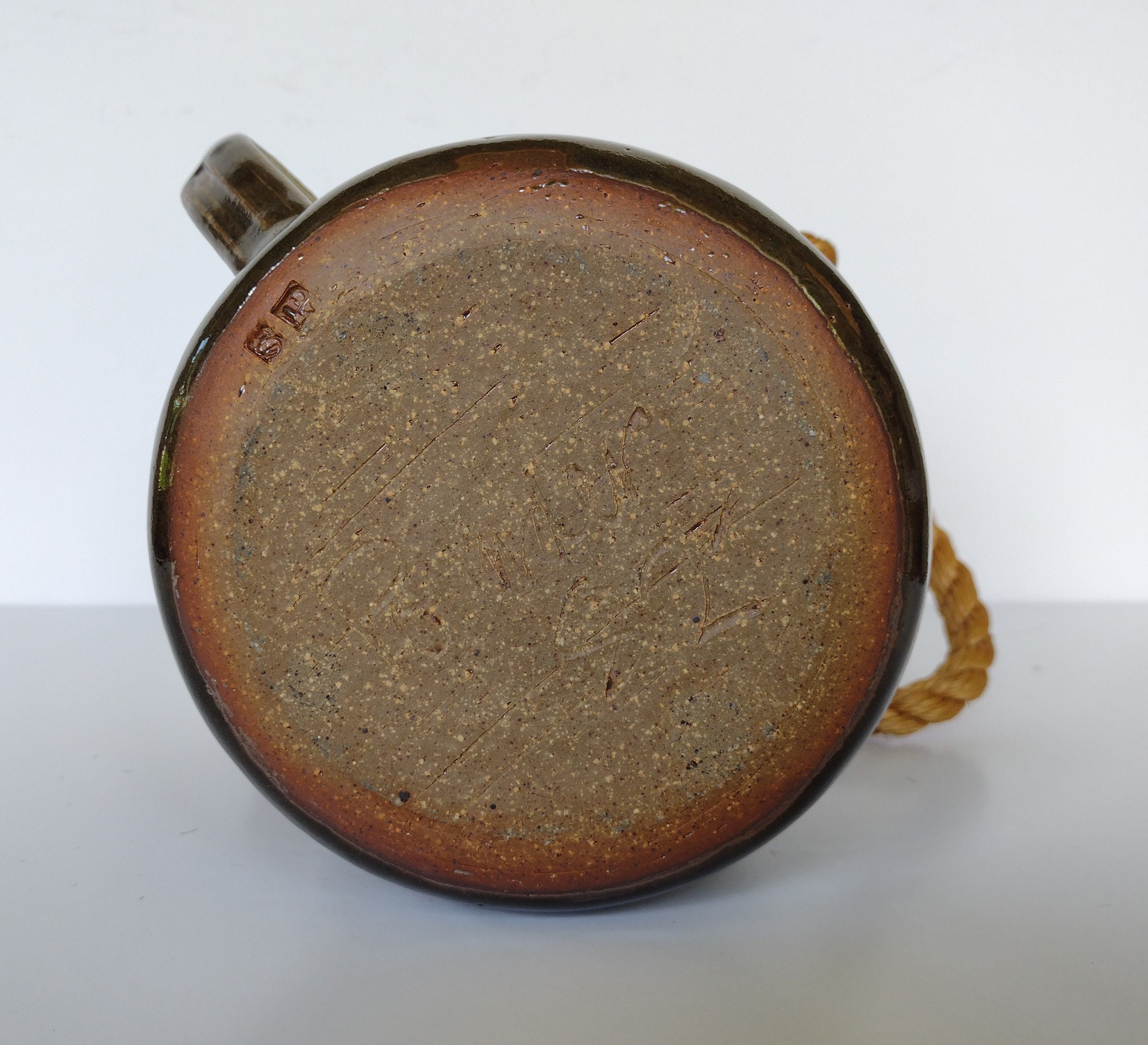 Large Earthy Hand Thrown Pottery Rope Handled Jug Crock Pitcher - Etsy