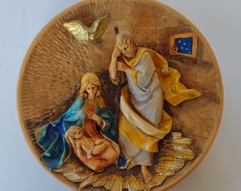 Fontanini Christmas Plate - 1986 "A King is Born" - marked and numbered