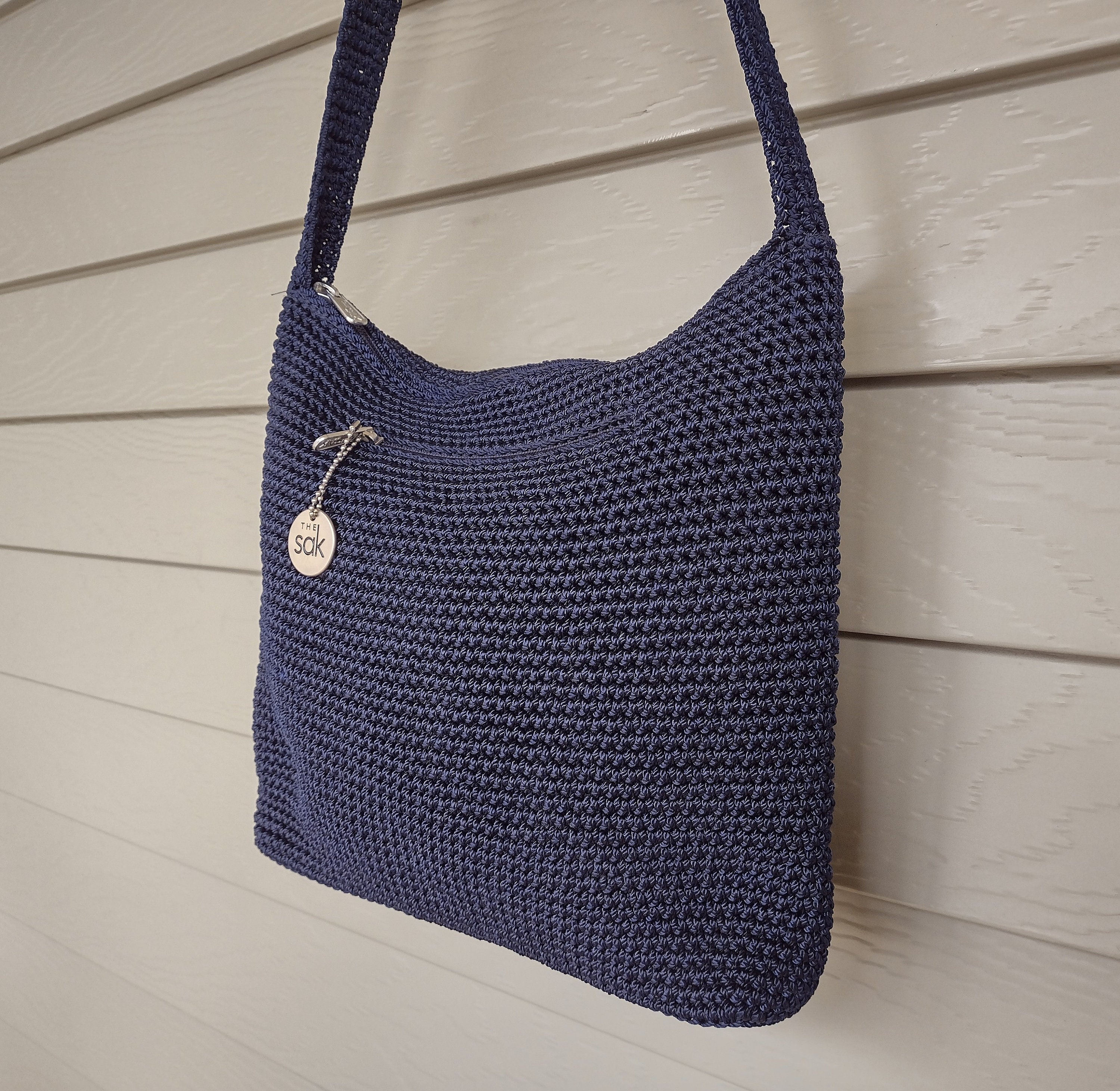 The Sak Woven Navy Blue Shoulder Bag Etsy