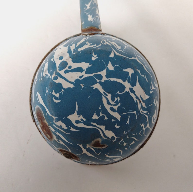 Rustic Blue & White Enamelware Spatterware Ladle - Etsy