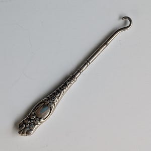 Antiker Sterling Silber viktorianischer Knopfhaken - markiert Sterling