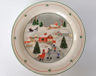 Sango Silent Night Compote Pedestal Plate - Christmas Treat or Appetizer Serving Dish