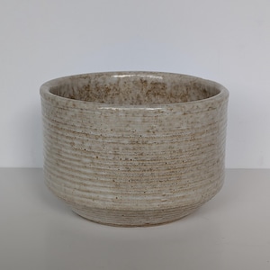 Vaso de cerâmica rústica com nervuras, estilo Zanesville Pottery