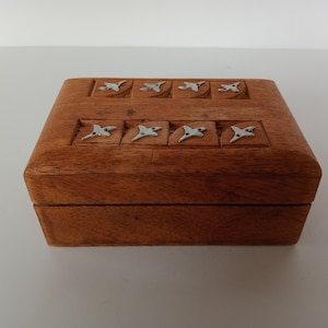 Carved Wood Box - Trinket Treasure Jewelry