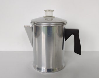 Kleine Mirro-percolator-koffiepot met aluminium fornuis - nooit gebruikt!