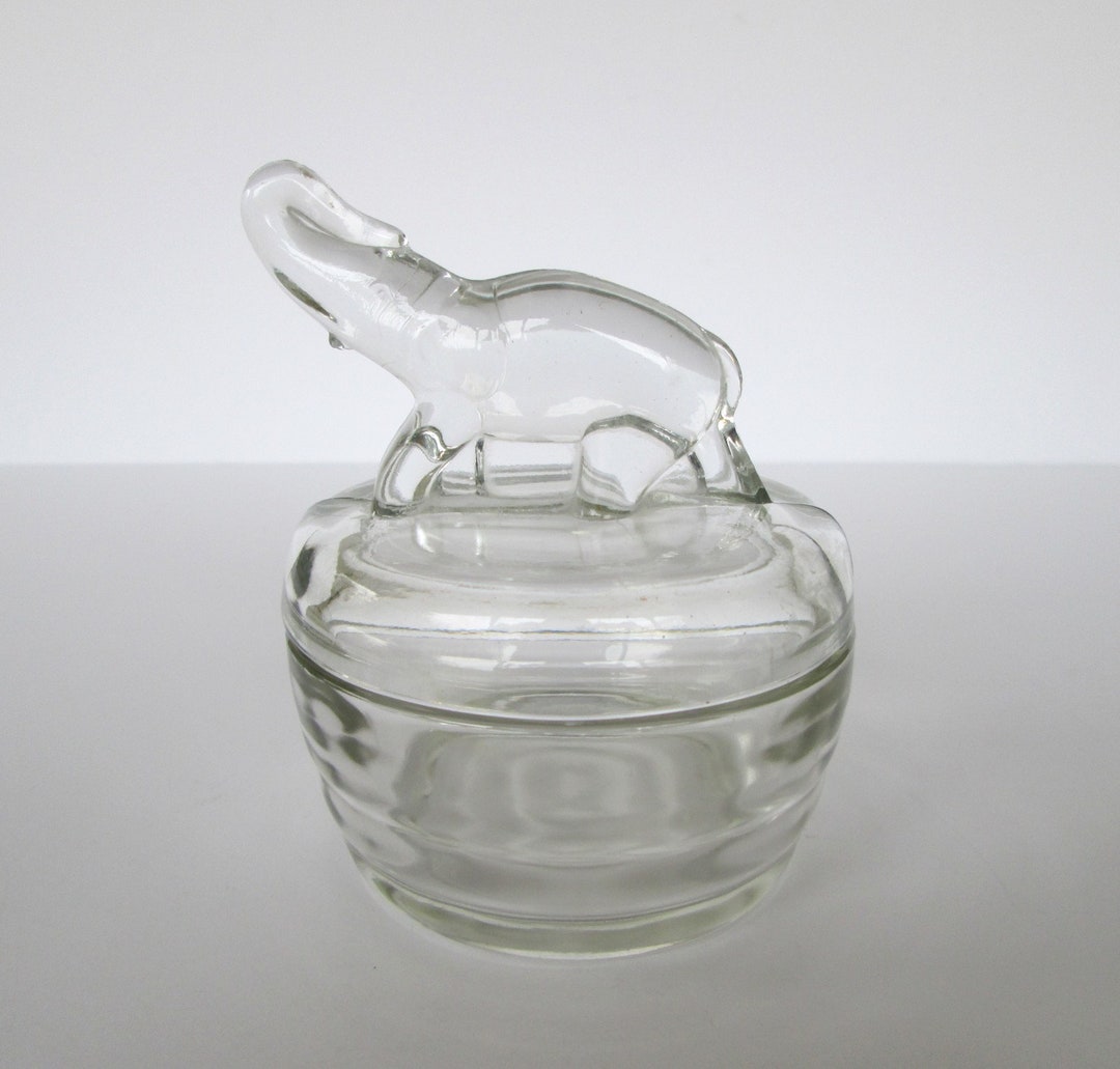 Clear Glass Elephant Dish From Glass Co. Etsy