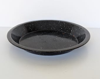 Enamel Blue Speckled Enamelware Pie Plate - 10" pan