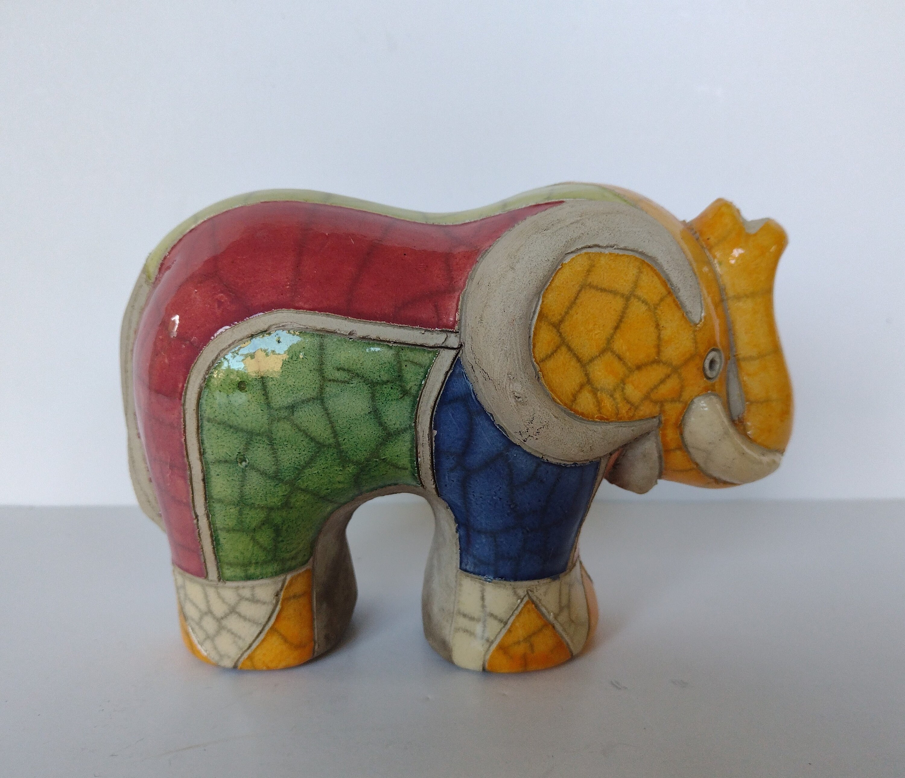 Raku Pottery Elephant - Etsy