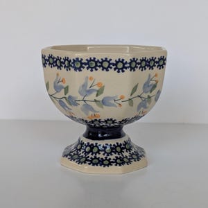 Polish Pottery Fruit Dessert Ice Cream Cup Bowl  - Hand Made in Boleslawiec Poland - artist marked